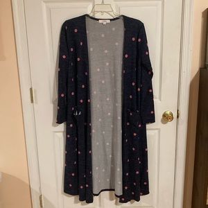 Dark Purple Polka Dot LulaRoe Sarah Cardigan